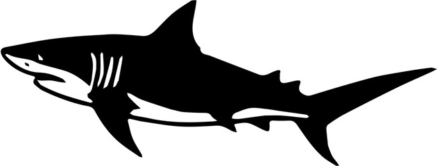 black shark vector illustration