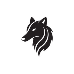 wolf head vector silhouette logo