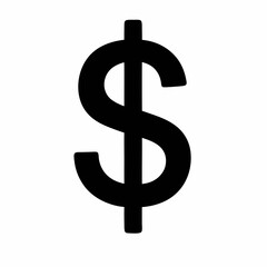 Fototapeta premium Dollar Sign Symbol | Black Dollar Icon on White Background | Finance Money Icon | Currency Symbol for Business, Banking, and Investment Graphics | Simple Dollar Vector