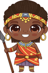 Chibi Masai Warrior Boy