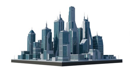 Futuristic Cityscape: A 3D Render of a Modern Metropolis