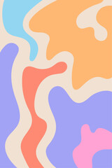 Vertical background art modern minimalist summer autumn and spring design with abstract waves colored template for creative concepts, cards, posters, banners, print, label, brand