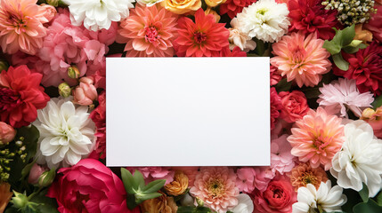 Soft pastel blooms encircling white wedding stationery, highlighting romantic celebration details with delicate floral arrangement