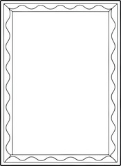 decorative wavy border frame template vector illustration
