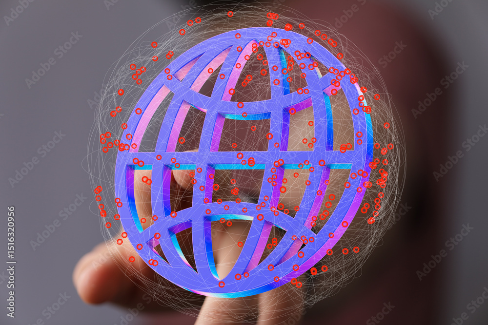 Poster abstract image of a global network connection, representing digital communication and technology.