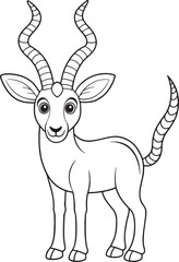 impala cartoon coloring page animal artwork vector illustration