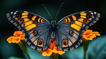 Obraz premium Majestic butterfly gardens showcase vibrant orange blooms where delicate wings display nature's artistry in botanical paradise