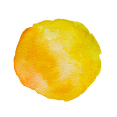 Yellow Hand Drawn Watercolor Drops Round Banner
