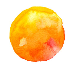 Yellow Hand Drawn Watercolor Drops Round Banner