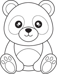 Obraz premium A cute baby panda animal sketch for children to color a simple and adorable drawing