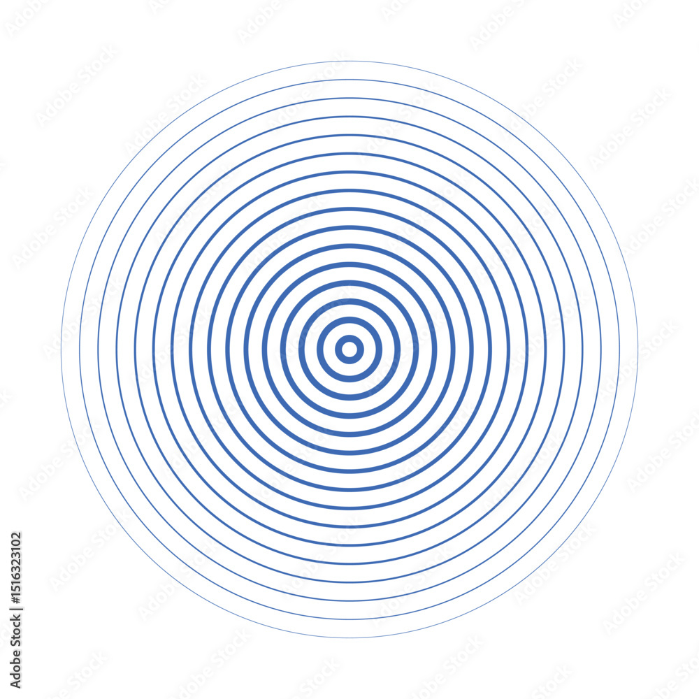 Aufkleber Concentric circle elements. color ring. sound wave. monochrome graphic. abstract circle pattern. vector illustration