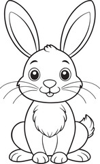 bunny rabbit coloring page easter design vector illustration
