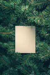 Handmade Blank Note on Pine Tree for Winter Season Greetings
