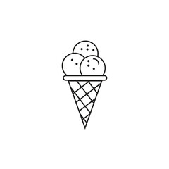 Three Scoop Ice Cream in Cone
