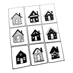 Collection of sketchy house designs