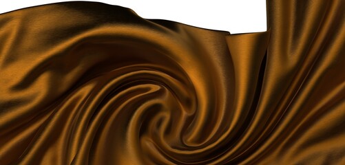 Close-up of rich brown satin fabric with elegant folds and wrinkles. Perfect for luxury backgrounds...