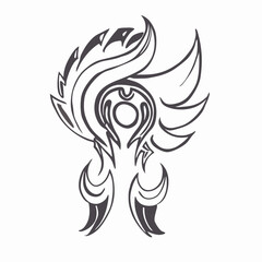 Fototapeta premium tribal tattoo design with wings