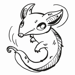 Fototapeta premium vector illustration of a cartoon kangaroo