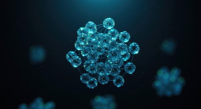 Abstract quantum computing background with pulsating qubits. Ideal for advanced science, AI, or future tech concepts.
