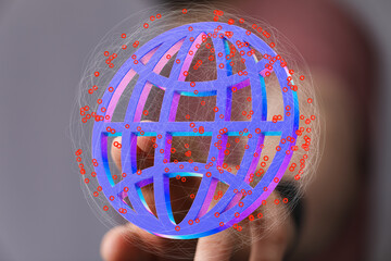 Abstract image depicting global network, digital connections, and worldwide communication.
