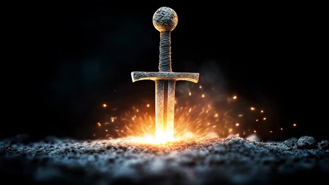 epic sword explosion motion with sword explosion in slow motion revealing sword explosion energy
