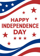 Celebrate Independence Day with this patriotic design featuring waving flag stripes and stars a perfect graphic for festive branding and logos