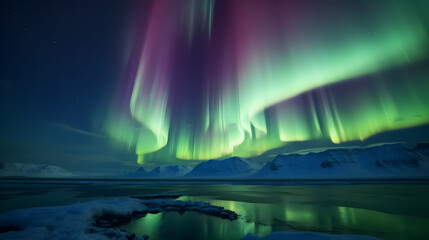 Aurora borealis on the Norway.
