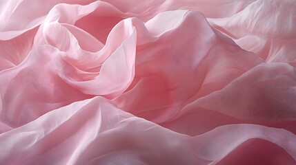 Delicate Rose Quartz: Abstract Composition of Light and Silken Waves