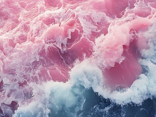 Cotton Candy Ocean Waves, a dreamy blend of pink hues and swirling waters