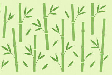 Naklejka premium Green bamboo stems pattern wallpaper