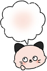 생각 말풍선 고양이 캐릭터 손그림 스티커