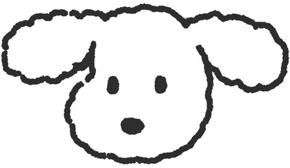 푸들 강아지 얼굴 손그림 컬러링 일러스트