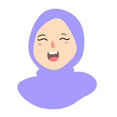 Muslim Woman Vector Cartoon