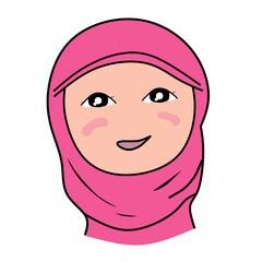 Muslim Woman Vector Cartoon