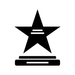 Star and pedestal icon. Filled style.