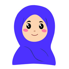 Muslim Woman Vector Cartoon