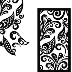 Intricate swirling leaf pattern illustration with abstract styling