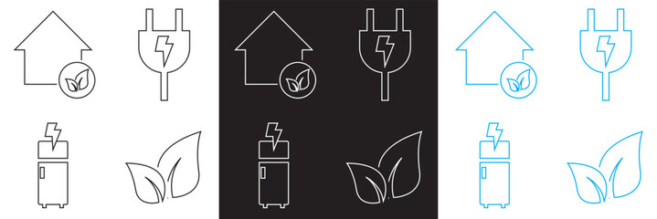 Energy saving and efficiency icon.  Vector for websites, mobile interfaces, presentations, banner, visual branding etc. Vector illustration. isolated on white and black background. EPS 10