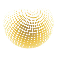 Contemporary set of halftone rounded 3d figures.