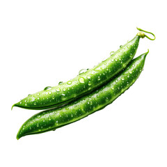 green peas isolated on white background