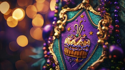 Obraz premium Mardi Gras Glass Ornament