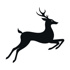 Deer silhouette illustration for serene and natural wildlife themed designs vector illustration.