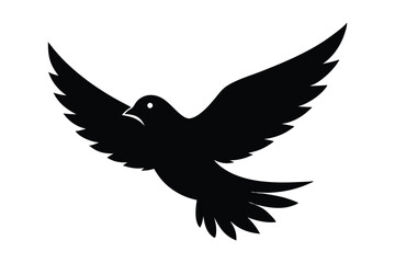Fototapeta premium Dove bird flying silhouette ideal for peace and tranquility themed designs vector illustration.