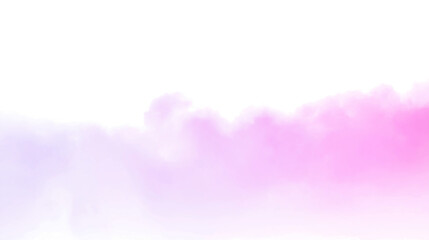 Soft pink and purple clouds isolated on white background