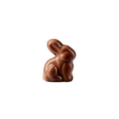 Cute chocolate bunny figure, perfect for Easter celebrations or sweet treats. Smooth texture and rich chocolate color make it an appealing dessert.