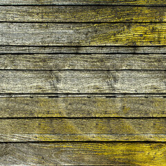 Old yellow painted wooden boards forming a rustic background