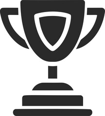 Obraz premium Black trophy cup silhouette on a transparent background. Vector illustration