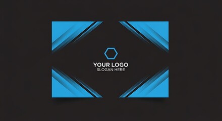 Modern Business Card Design Template Professional Blue and Black Geometric Layout