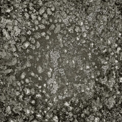 Dark gray concrete surface showing signs of degradation and mold growth