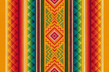 Vibrant mexican textile pattern seamless background